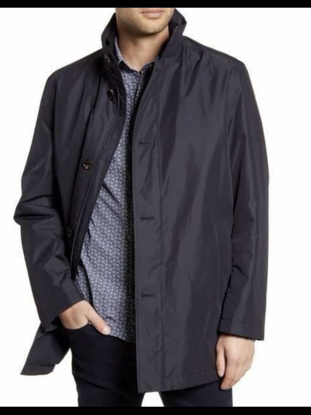 Hugo Boss  Men's Lightweight Caylen Button-Front Coat in Dark navy